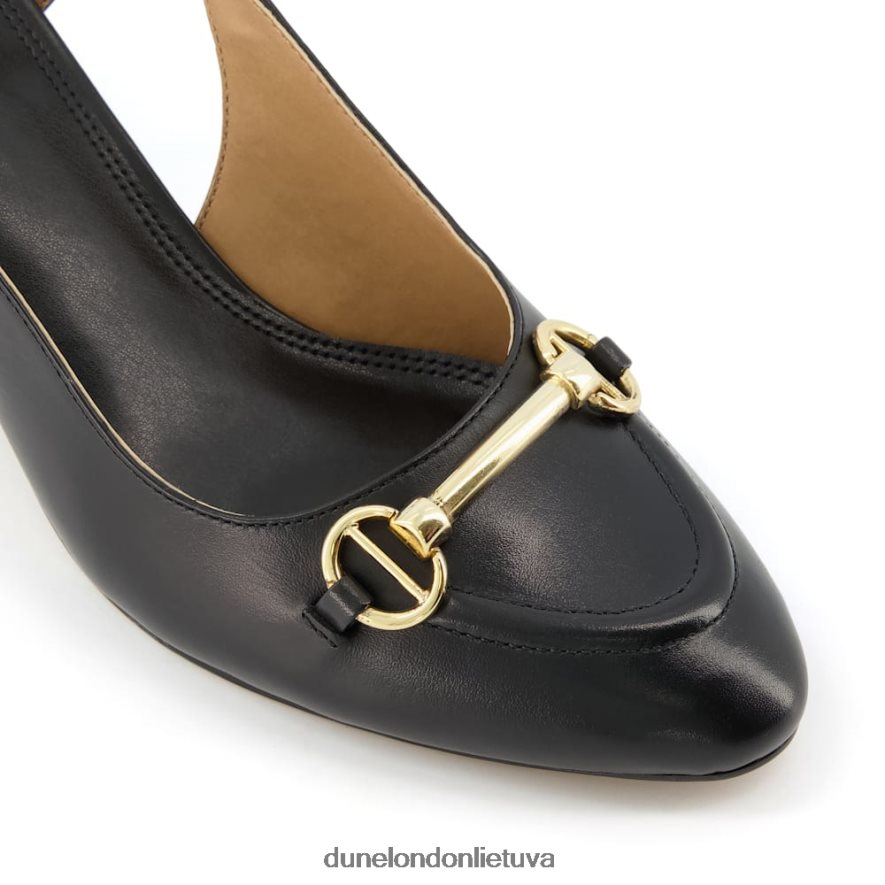 cassie Dune London snaffle-trim block-heel slingback kortai juodas moterys 66T0Z4387