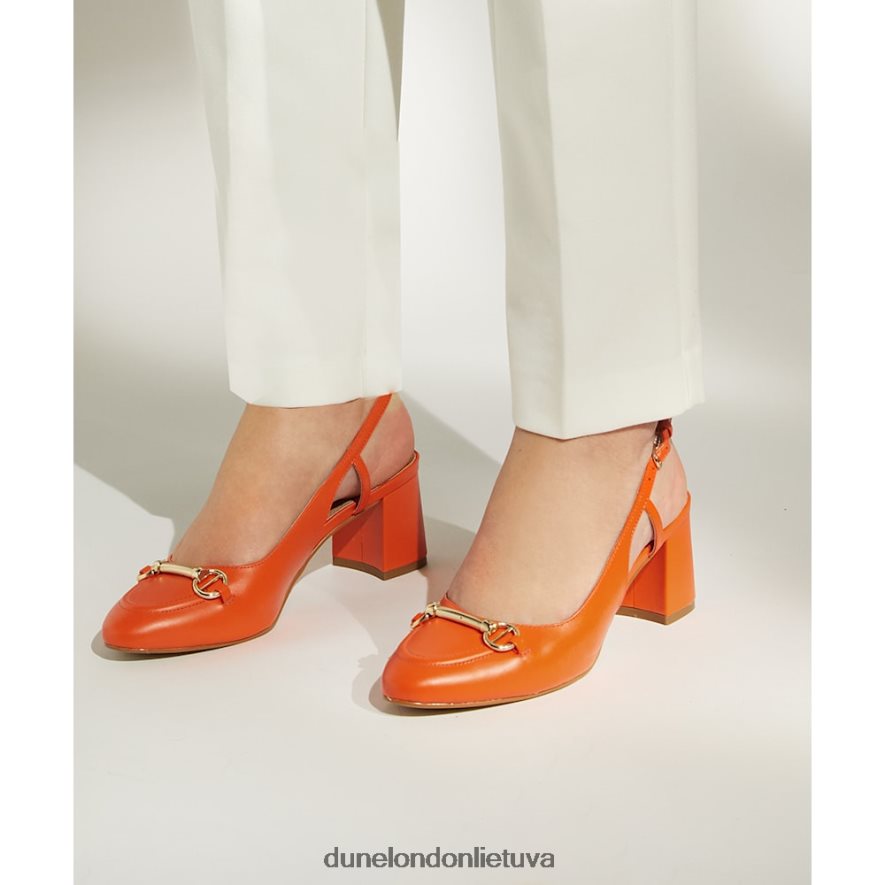 cassie Dune London snaffle-trim block-heel slingback kortai oranžinė moterys 66T0Z4492