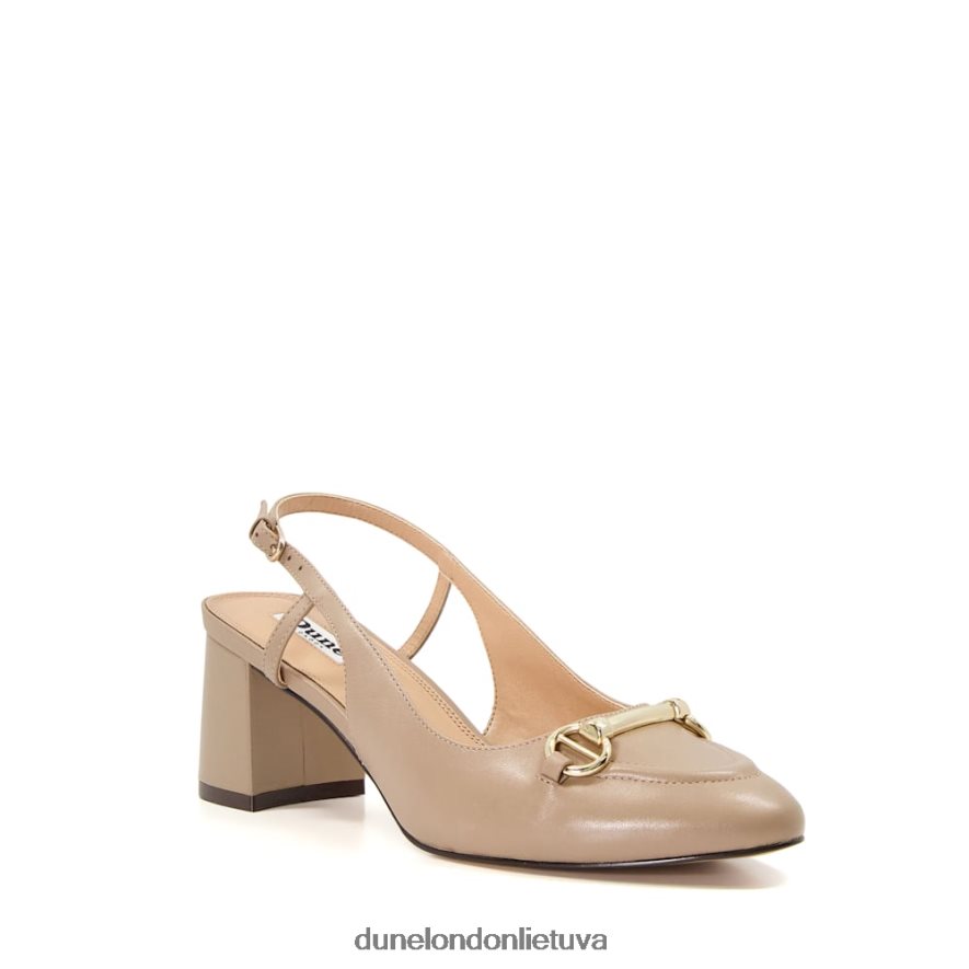 cassie Dune London snaffle-trim block-heel slingback kortai taupe moterys 66T0Z4595