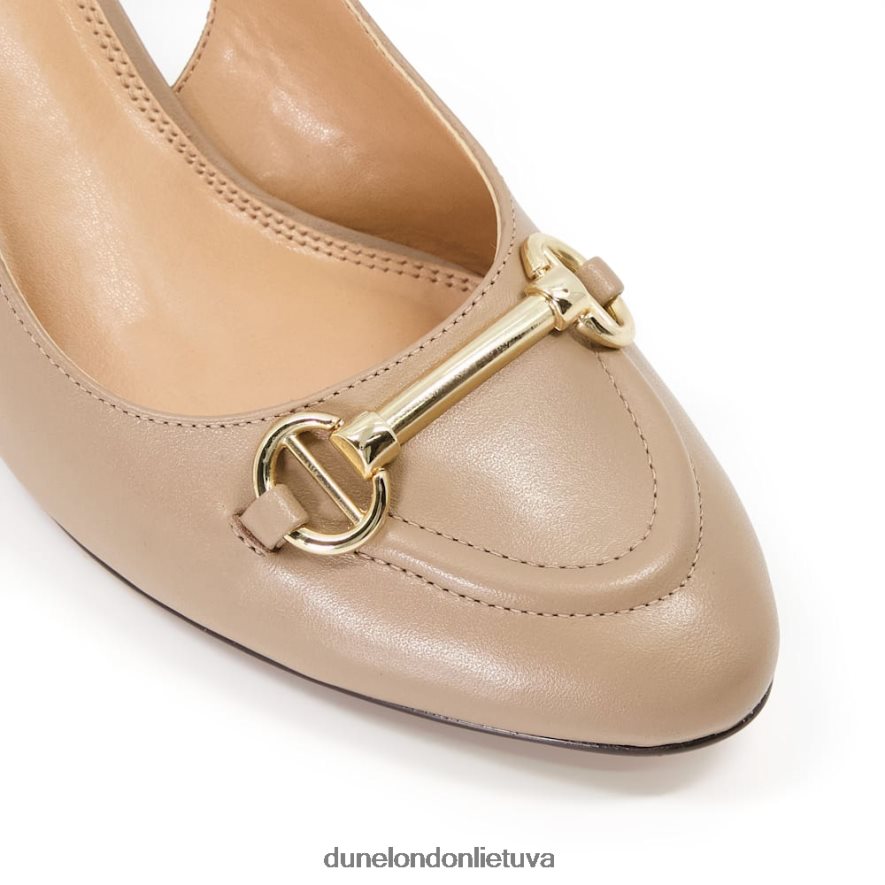 cassie Dune London snaffle-trim block-heel slingback kortai taupe moterys 66T0Z4595