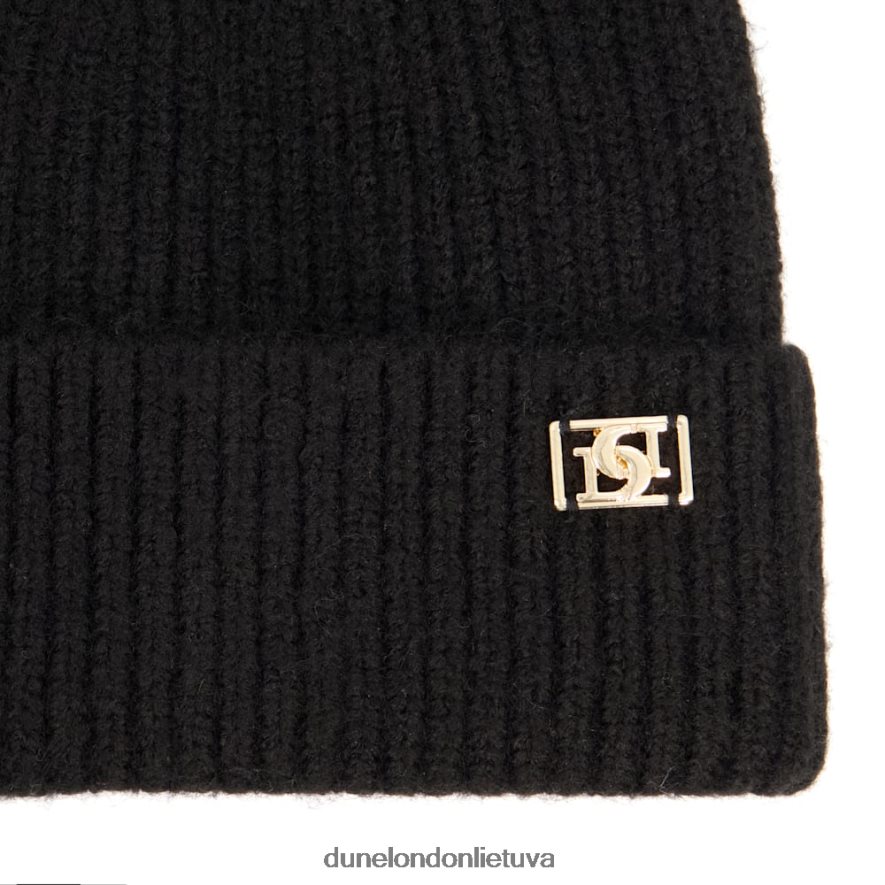 felissia Dune London megzta beanie kepurė juodas moterys 66T0Z4292