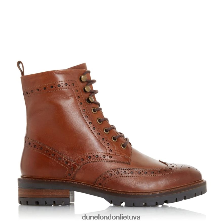 grynai Dune London Brogue detalė suvarstomi kulkšnies batai įdegis moterys 66T0Z4663