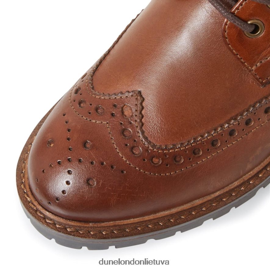 grynai Dune London Brogue detalė suvarstomi kulkšnies batai įdegis moterys 66T0Z4663