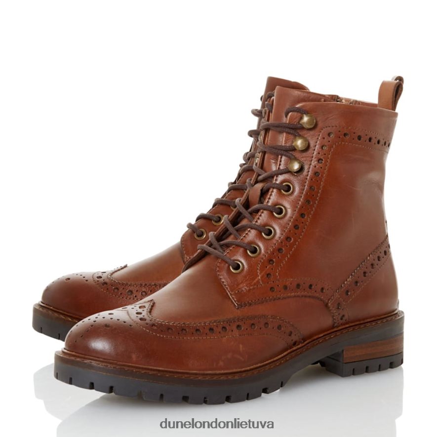 grynai Dune London Brogue detalė suvarstomi kulkšnies batai įdegis moterys 66T0Z4663