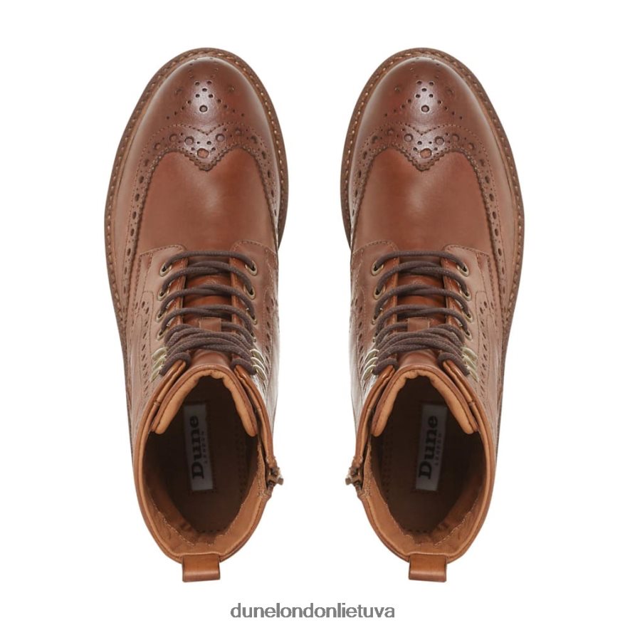 grynai Dune London Brogue detalė suvarstomi kulkšnies batai įdegis moterys 66T0Z4663