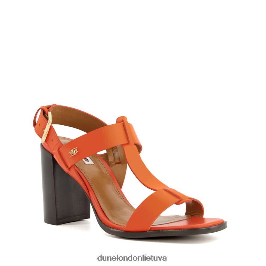 jacie Dune London sandalai su blokiniais kulnais oranžinė moterys 66T0Z44