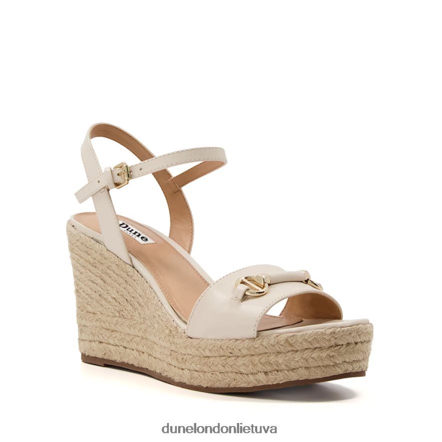 kai Dune London Snaffle apdailos odiniai espadrilės pleištai ekru moterys 66T0Z4599