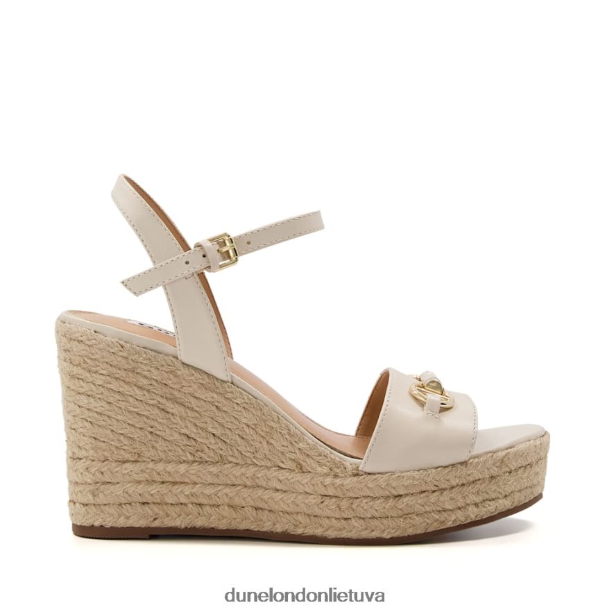 kai Dune London Snaffle apdailos odiniai espadrilės pleištai ekru moterys 66T0Z4599