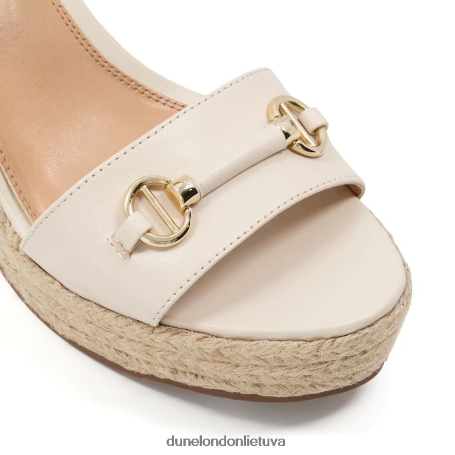 kai Dune London Snaffle apdailos odiniai espadrilės pleištai ekru moterys 66T0Z4599