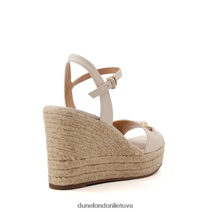 kai Dune London Snaffle apdailos odiniai espadrilės pleištai ekru moterys 66T0Z4599