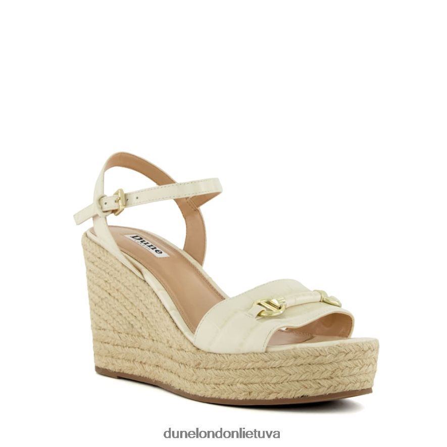 kai Dune London Snaffle apdailos odiniai espadrilės pleištai ekru moterys 66T0Z486