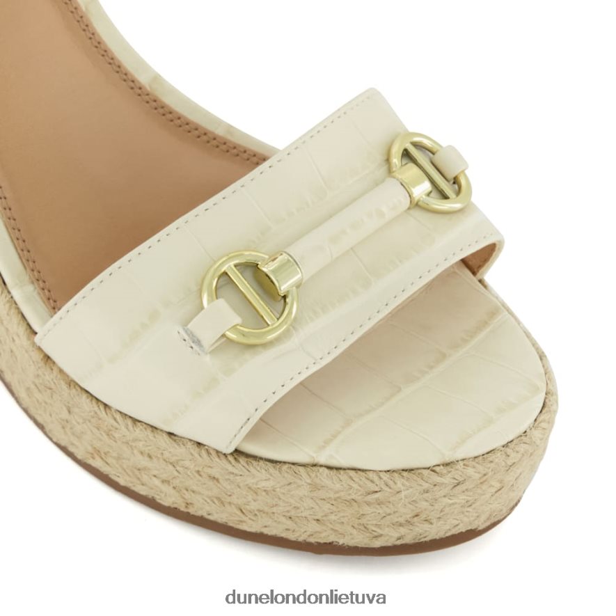 kai Dune London Snaffle apdailos odiniai espadrilės pleištai ekru moterys 66T0Z486