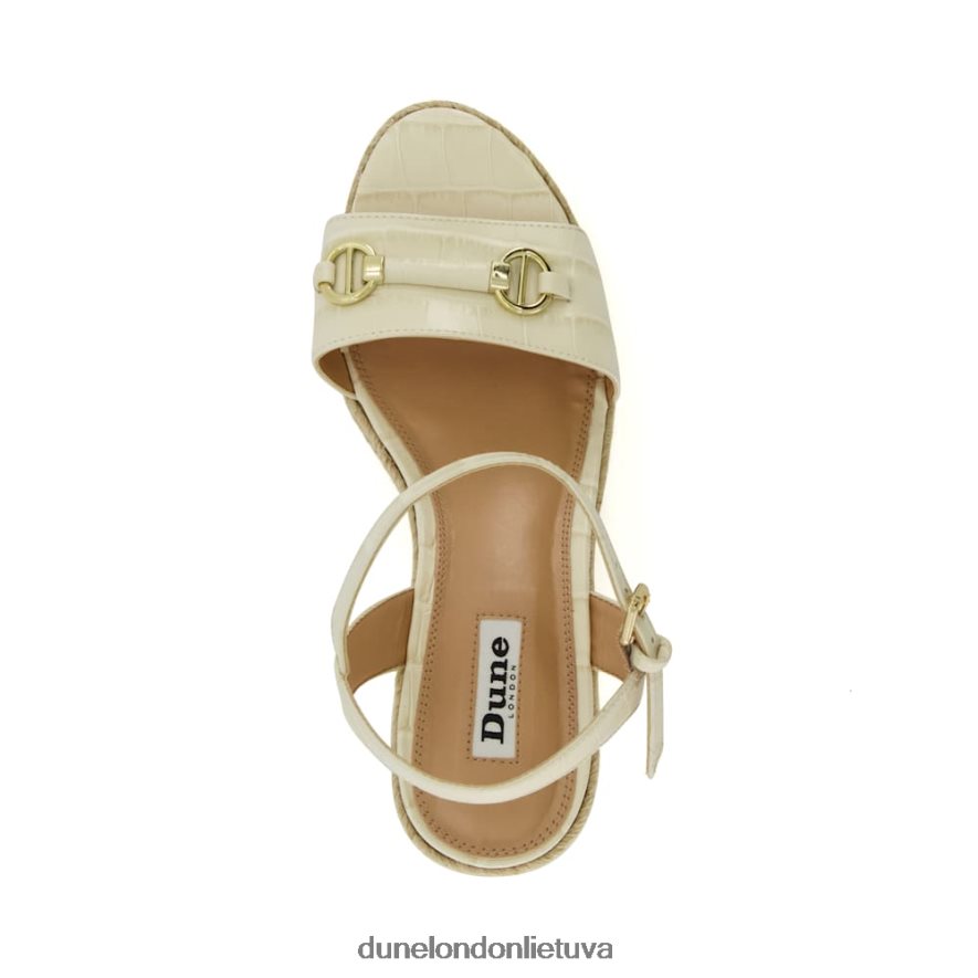 kai Dune London Snaffle apdailos odiniai espadrilės pleištai ekru moterys 66T0Z486