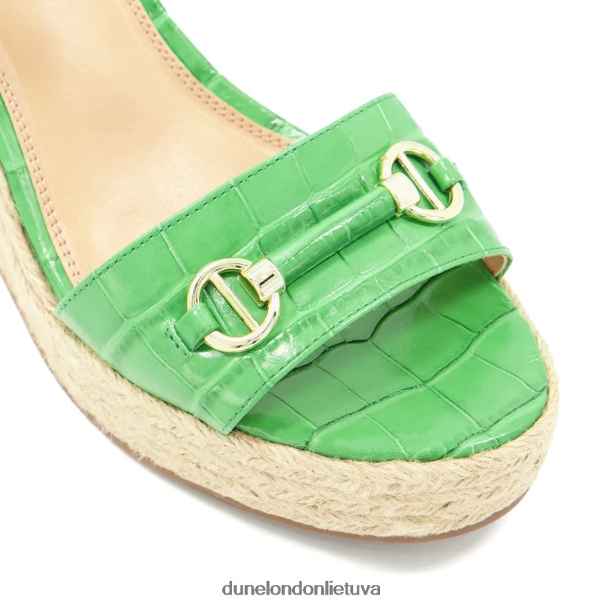 kai Dune London Snaffle apdailos odiniai espadrilės pleištai žalias moterys 66T0Z4114