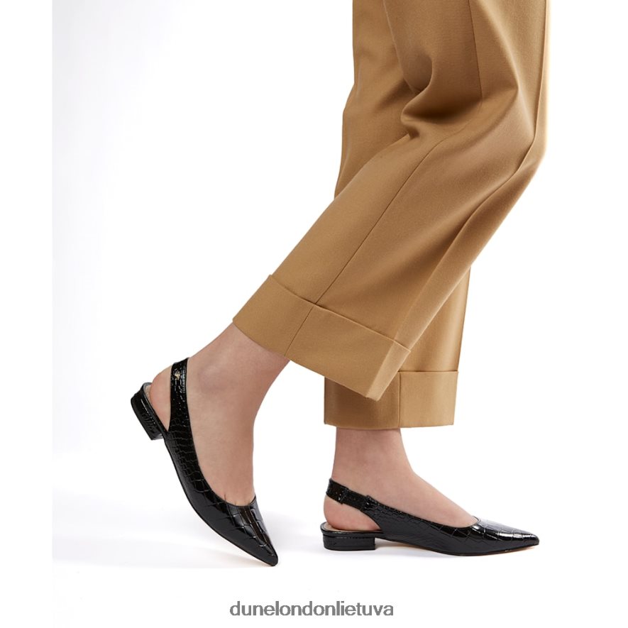 karamelė Dune London slingback baleto siurbliai juodas moterys 66T0Z4505