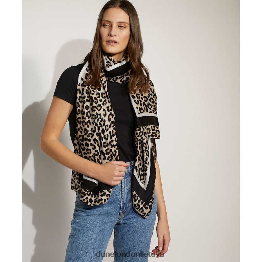 leyton Dune London leopardo rašto šalikas leopardas moterys 66T0Z4290