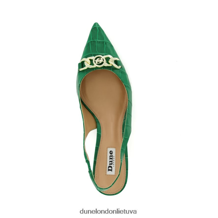 srovė Dune London grandinės apdaila slingback kitten heeled teismai žalias moterys 66T0Z4132