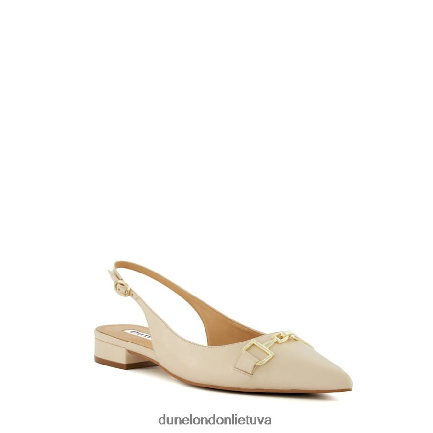 tikintis Dune London snaffle-trim plokščias slingback siurbliai ekru moterys 66T0Z4584