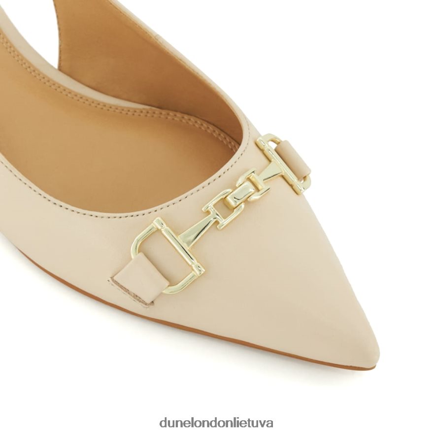 tikintis Dune London snaffle-trim plokščias slingback siurbliai ekru moterys 66T0Z4584