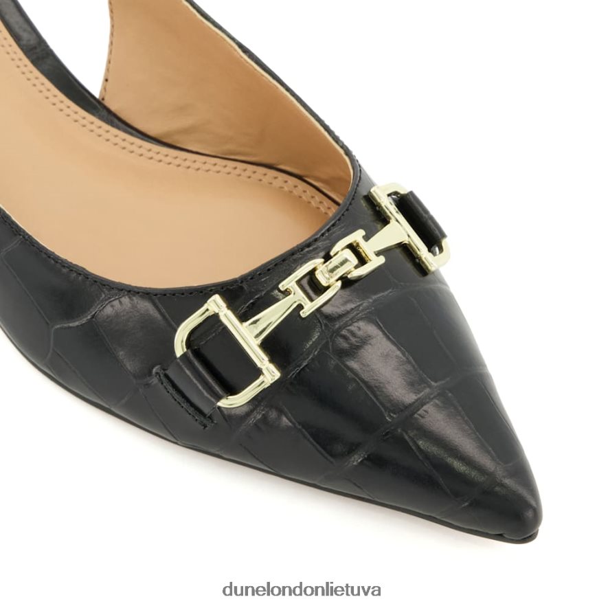 tikintis Dune London snaffle-trim plokščias slingback siurbliai juodas moterys 66T0Z4540